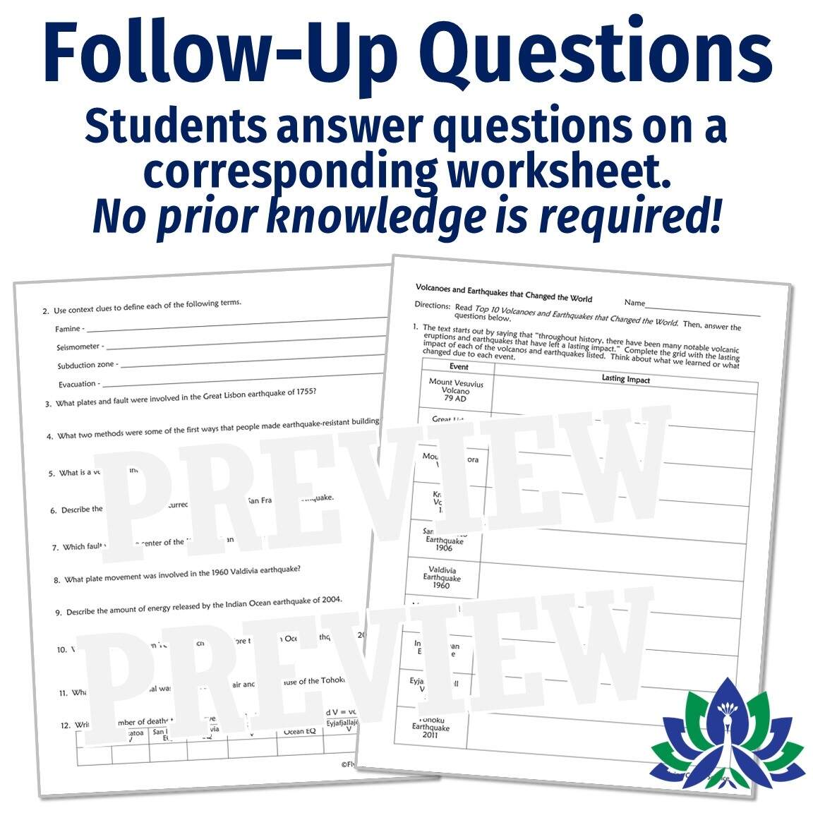 Famous Earthquakes And Volcanoes Reading And Worksheet Flying Colors Science Famous Earthquakes And Volcanoes Reading And Worksheet Flying Colors Science