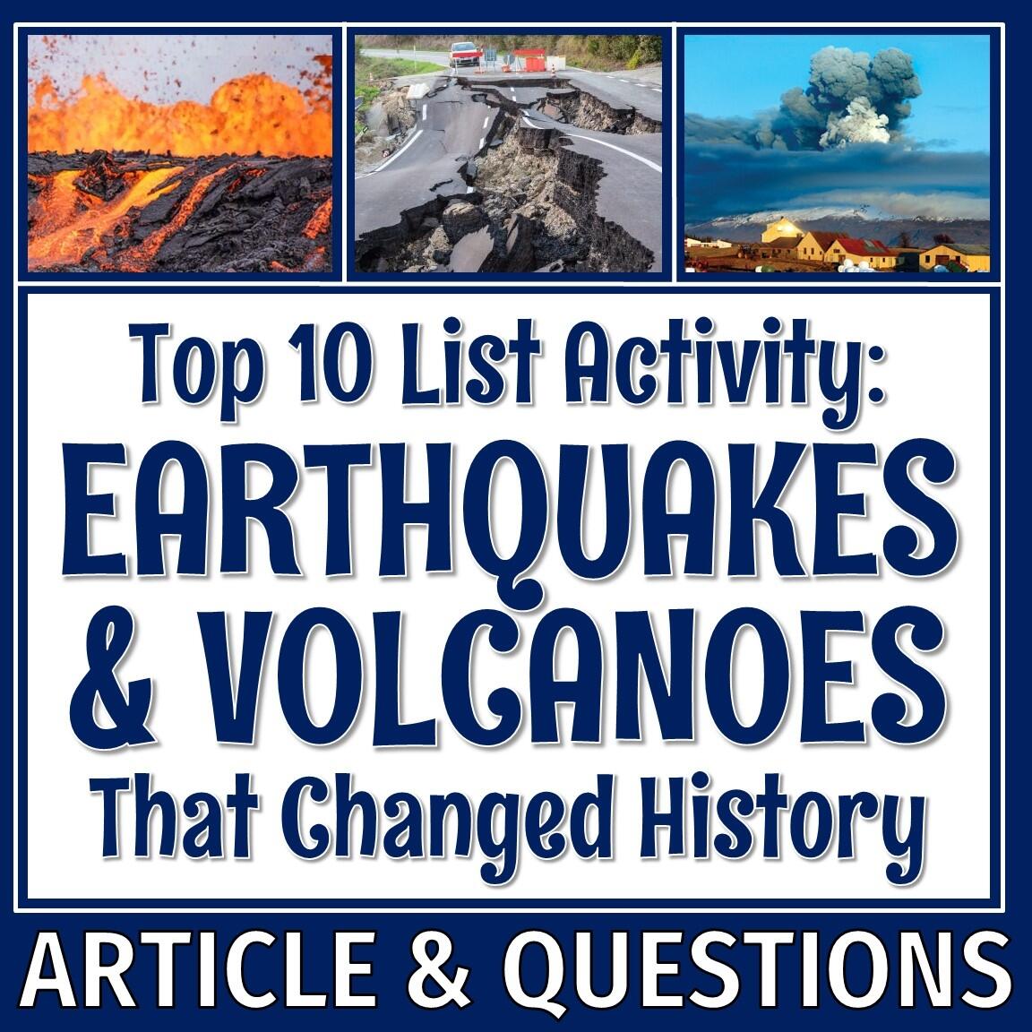 Famous Earthquakes And Volcanoes Reading And Worksheet Flying Colors Science Famous Earthquakes And Volcanoes Reading And Worksheet Flying Colors Science