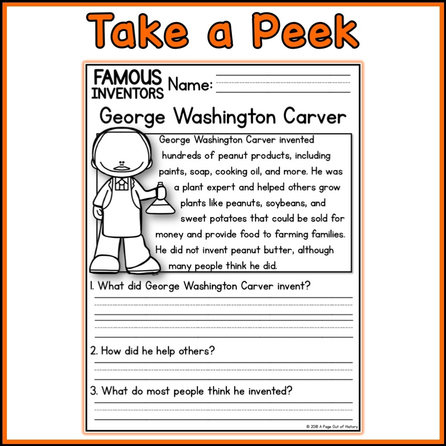 Famous Inventors Social Studies Reading Comprehension Passages K 2 Made By Teachers Famous Inventors Social Studies Reading Comprehension Passages K 2 Made By Teachers