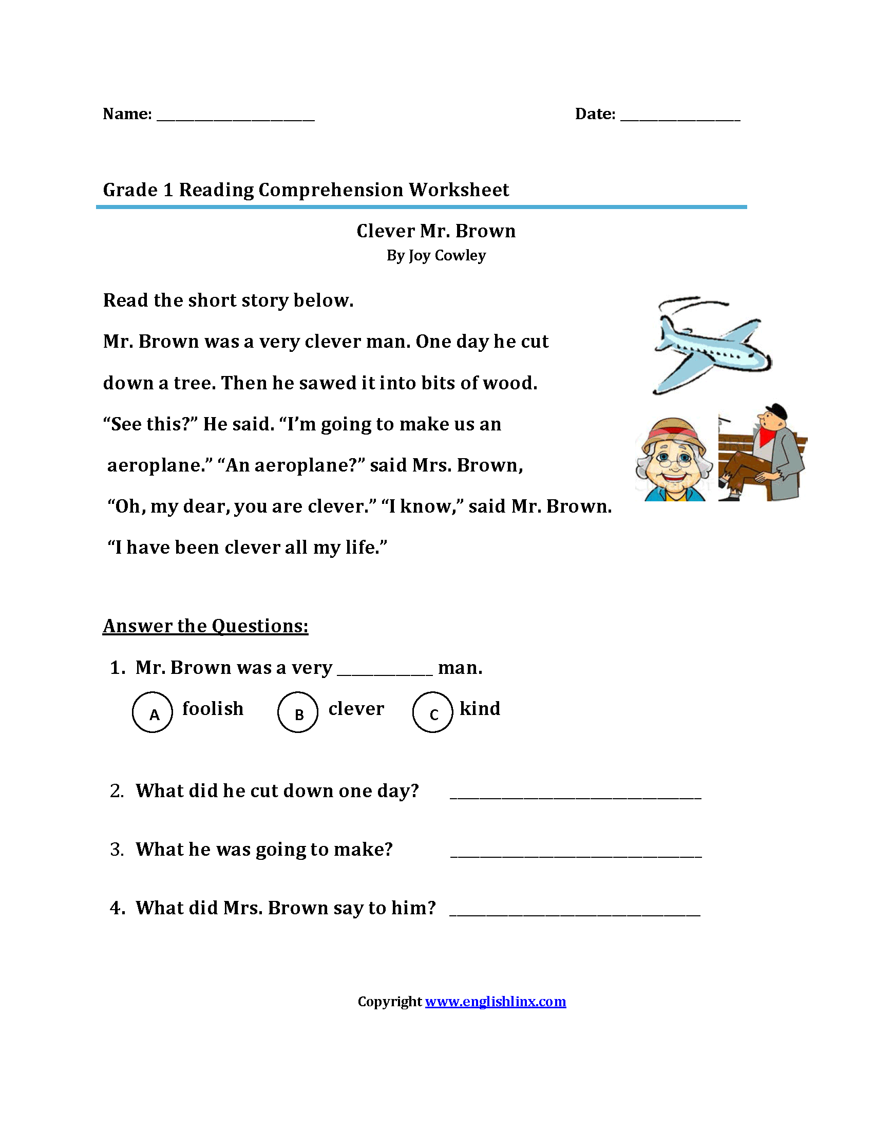 First Grade Reading Worksheets Improve Fluency Vocabulary