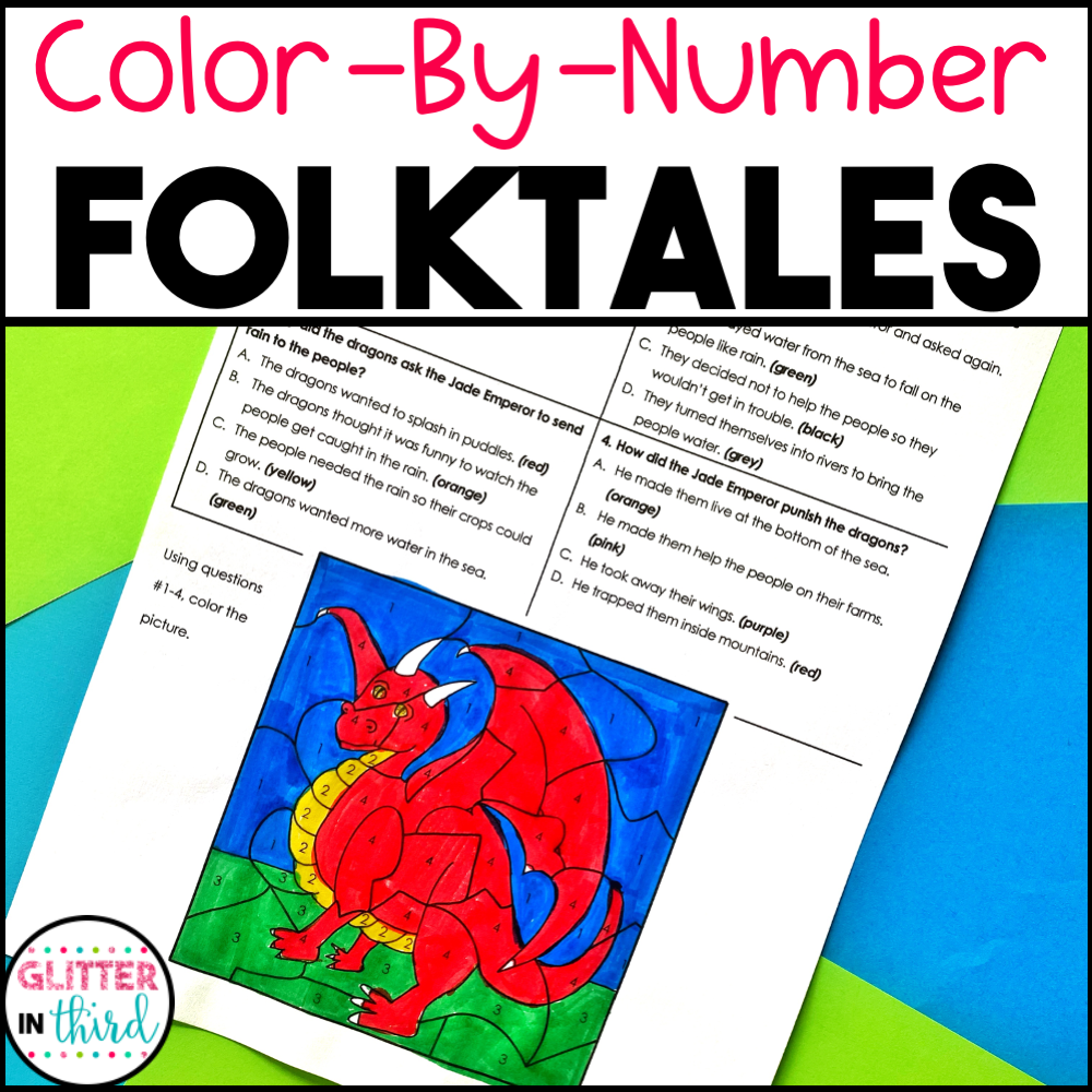Folktales Color By Number Worksheet Glitter In Third Folktales Color By Number Worksheet Glitter In Third