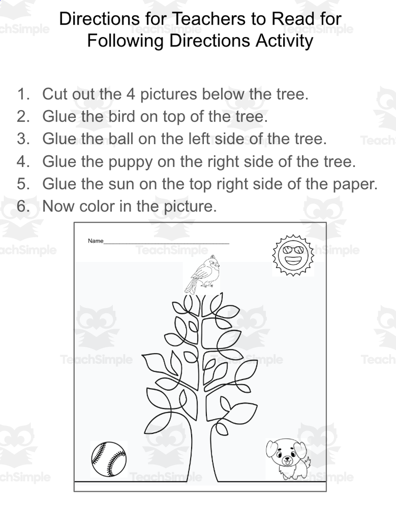 Following Directions SEL Activity By Teach Simple
