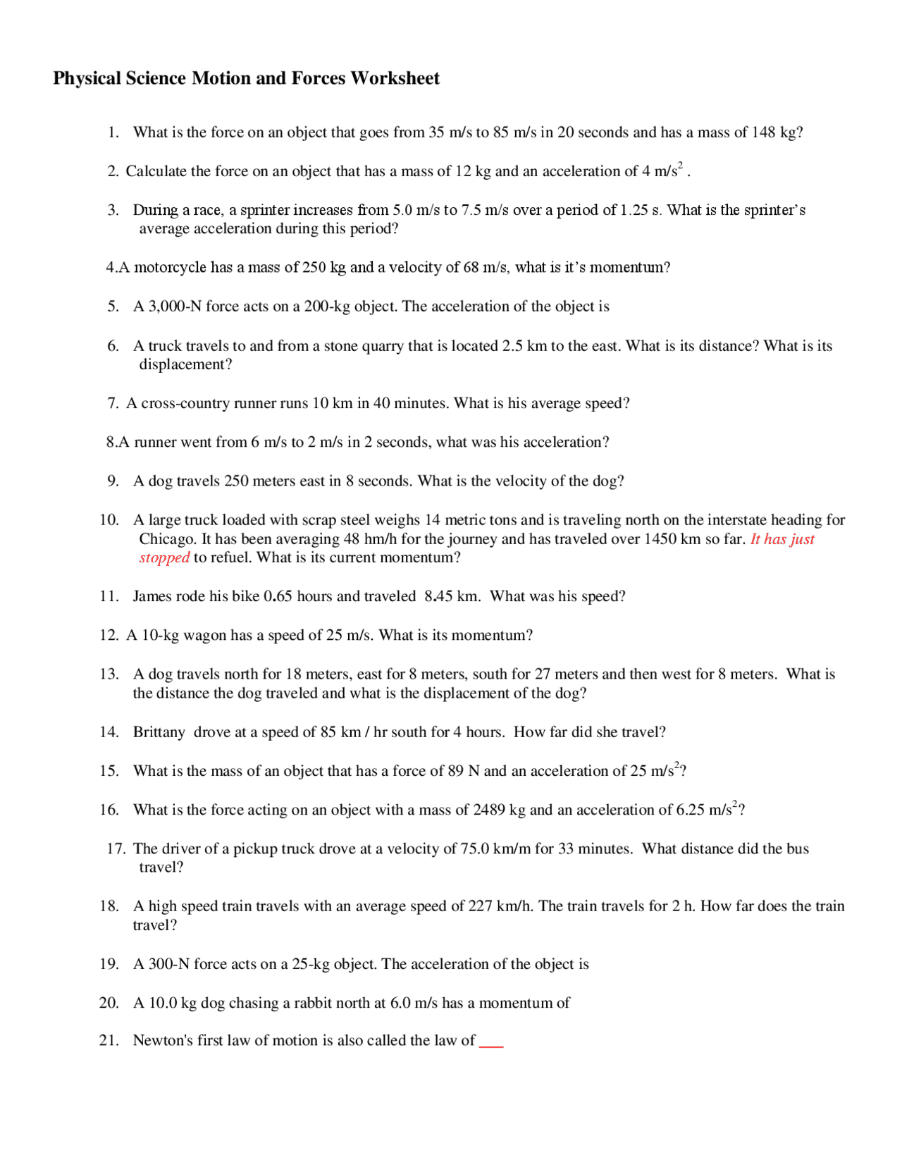 Forces And Motion Worksheets 15 Worksheets Library Worksheets Library