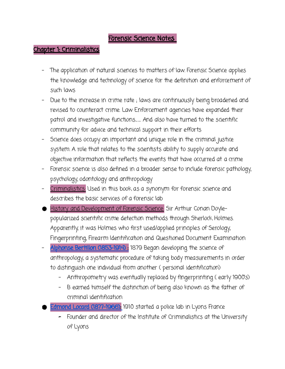 Forensic Science Class Notes Understanding Criminalistics And Evidence Studocu Forensic Science Class Notes Understanding Criminalistics And Evidence Studocu