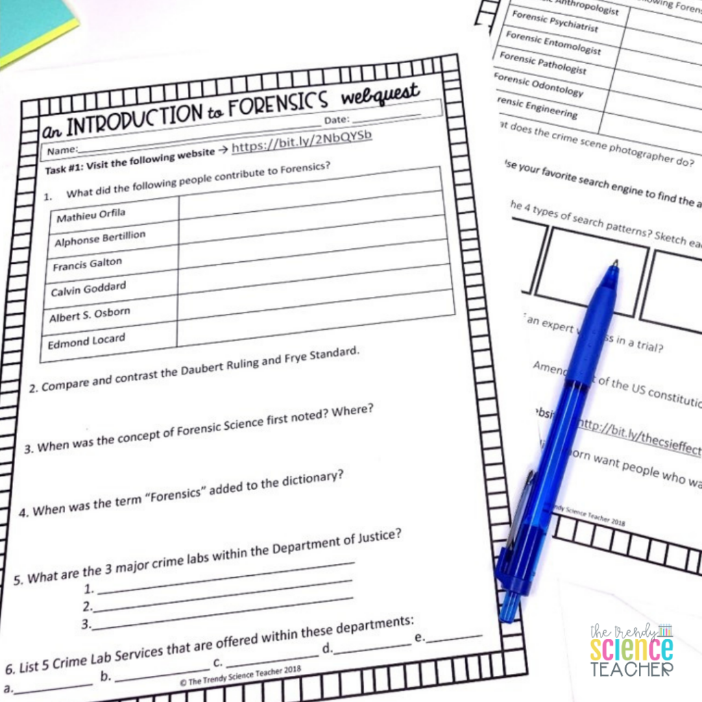 Forensics Activities For The First Days Of School The Trendy Science Teacher Forensics Activities For The First Days Of School The Trendy Science Teacher