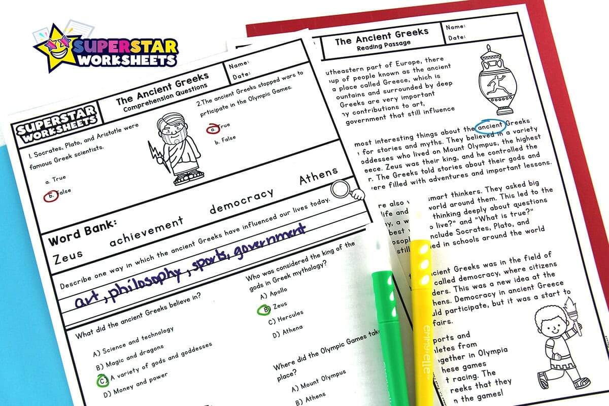 Fourth Grade Reading Comprehension Superstar Worksheets Fourth Grade Reading Comprehension Superstar Worksheets