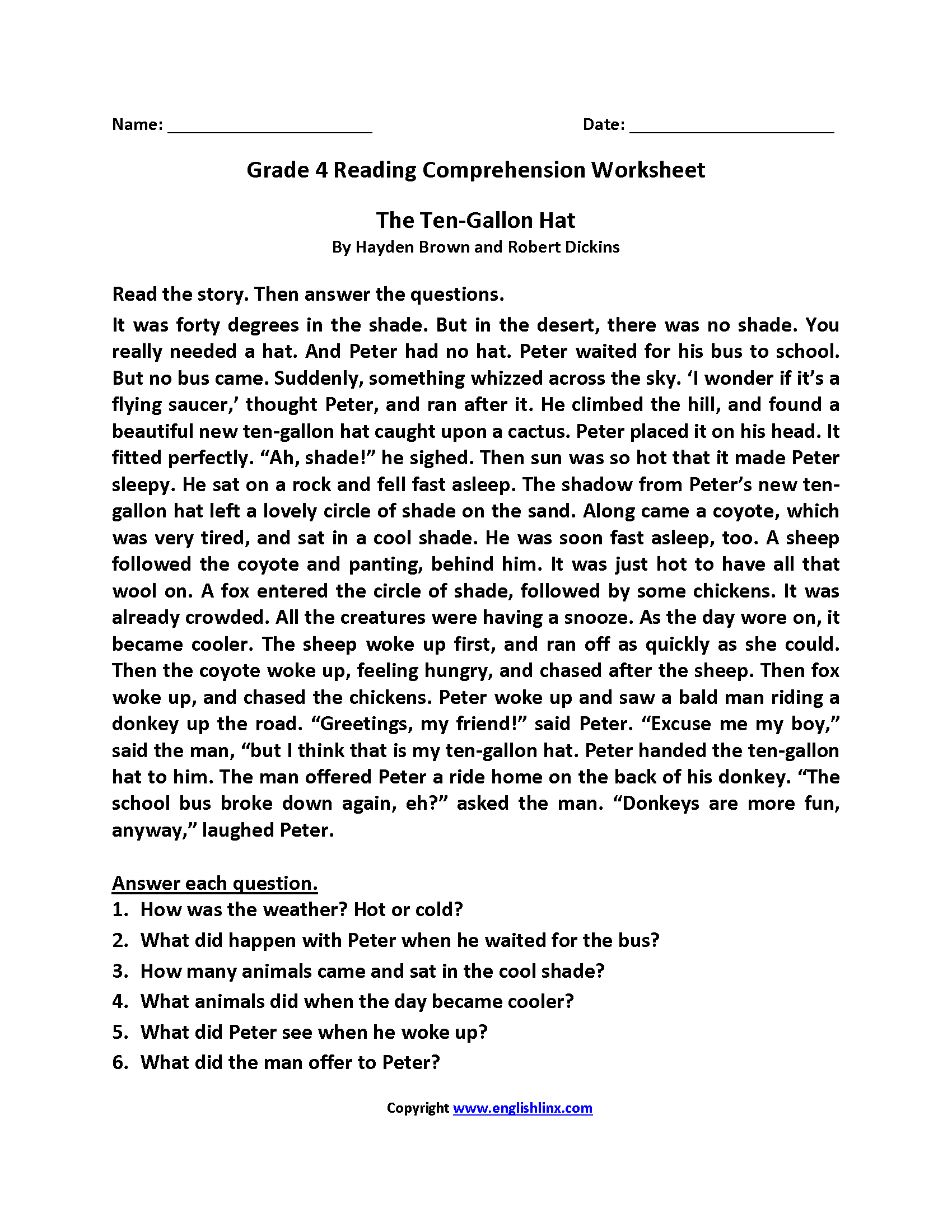 Fourth Grade Reading Worksheets Improve Fluency Comprehension Fourth Grade Reading Worksheets Improve Fluency Comprehension