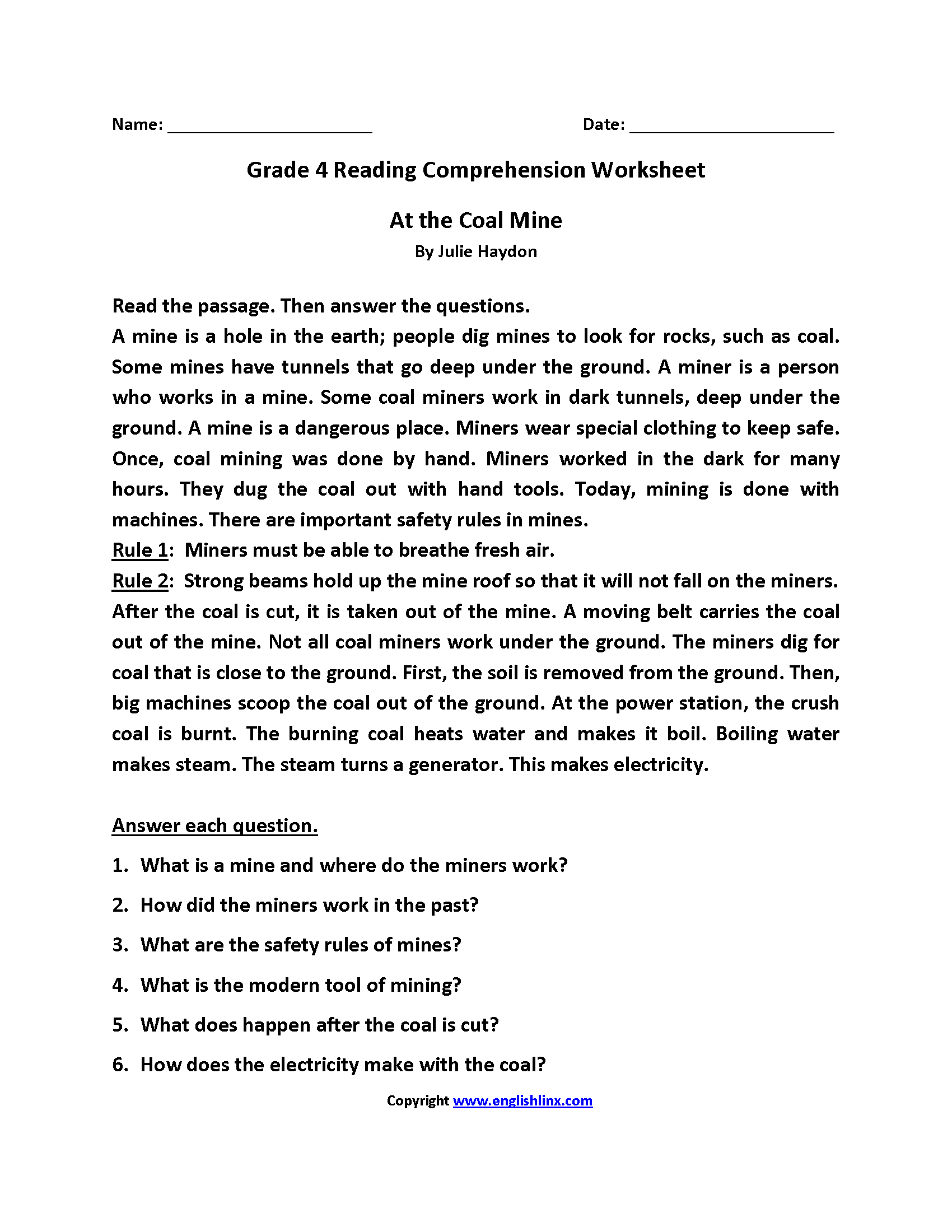Fourth Grade Reading Worksheets Improve Fluency Comprehension 15 Fourth Grade Reading Comp Worksheets Free PDF At Worksheeto Worksheets Library