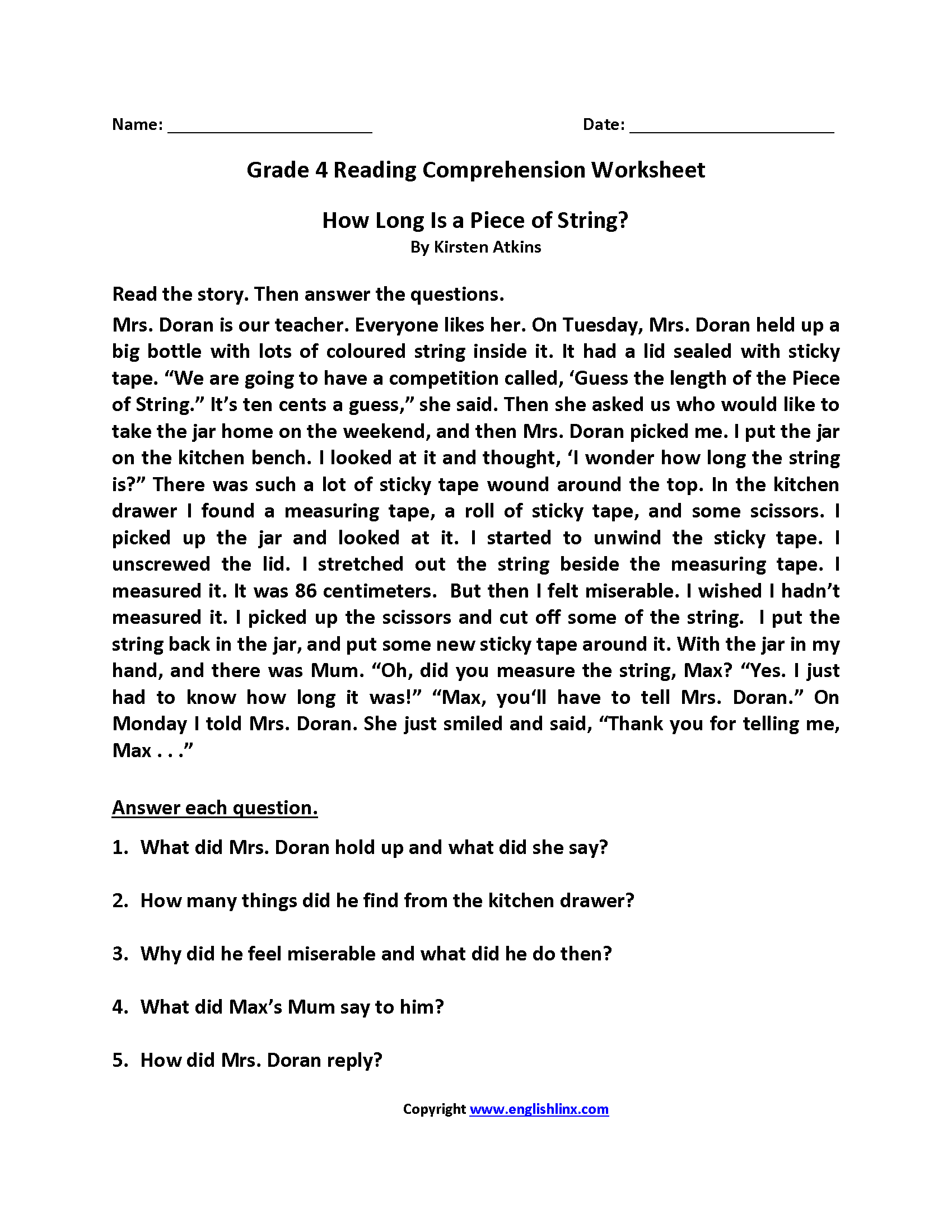 Fourth Grade Reading Worksheets Improve Fluency Comprehension Fourth Grade Reading Worksheets Improve Fluency Comprehension