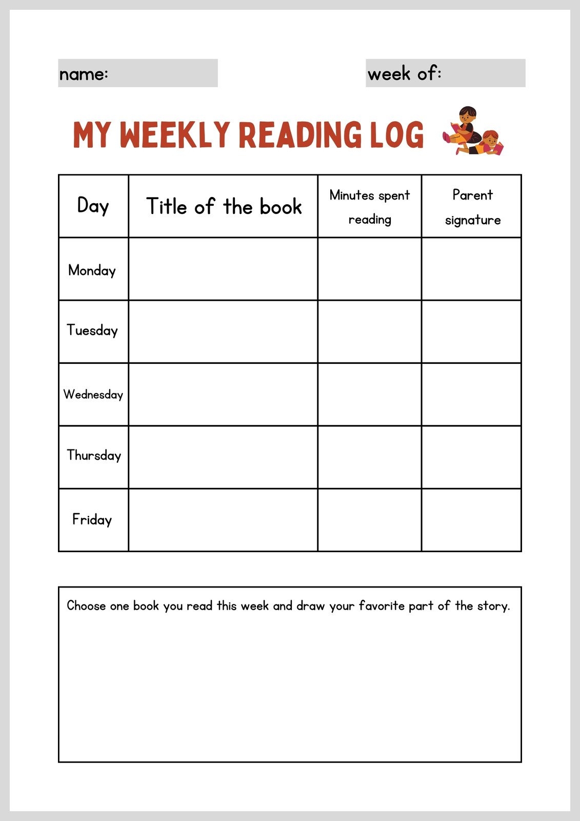 Free And Customizable Reading Log Templates