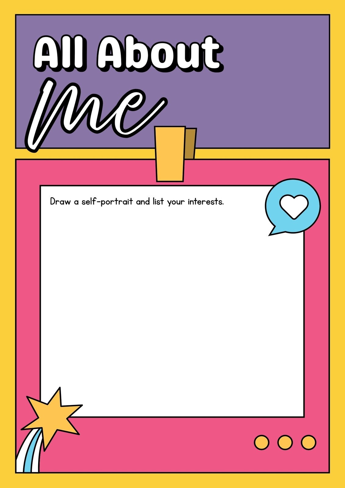 Free And Printable All About Me Worksheet Templates Canva Free And Printable All About Me Worksheet Templates Canva