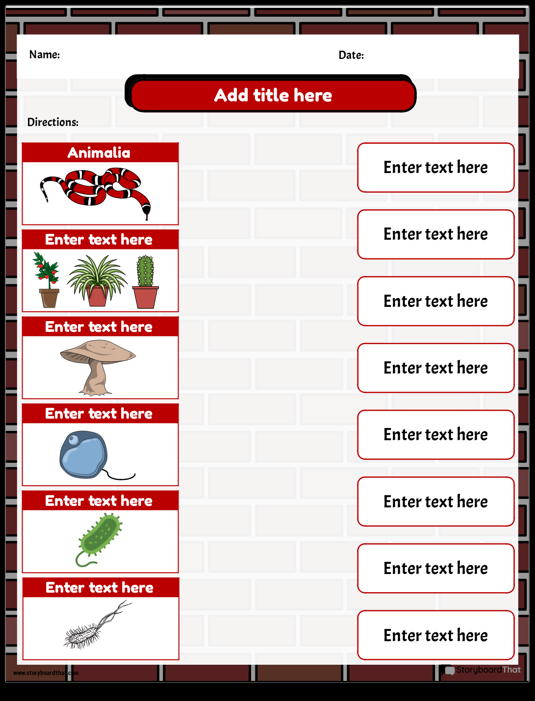 Free Biological Classification Worksheets By Storyboard That Free Biological Classification Worksheets By Storyboard That