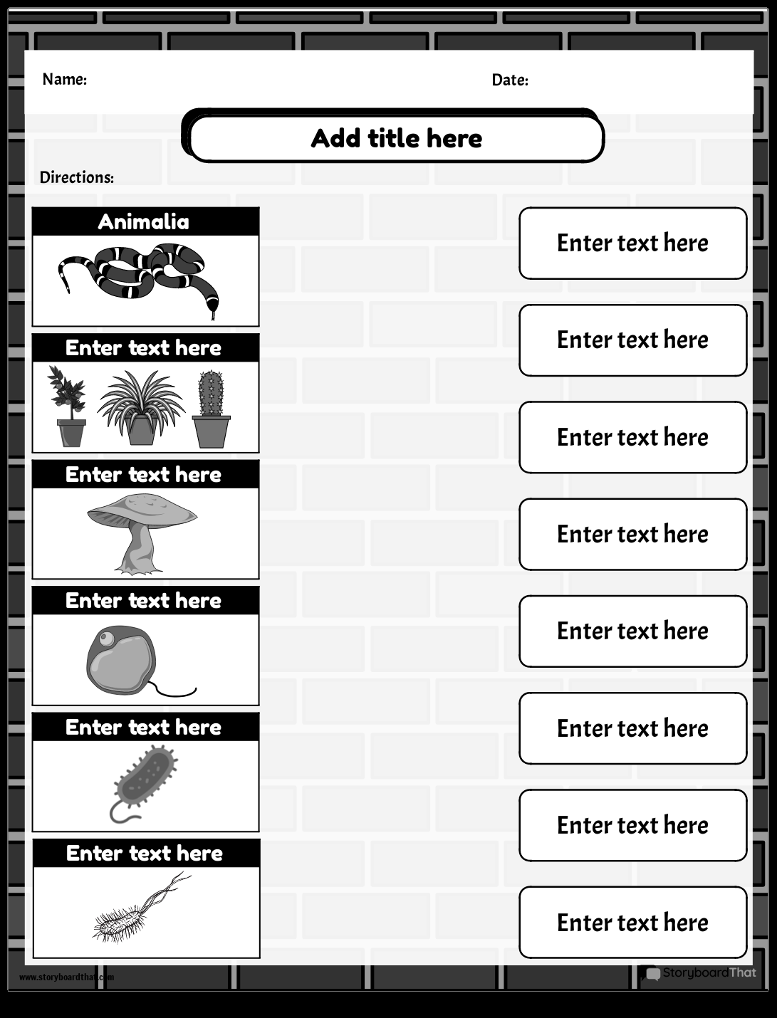 Free Biological Classification Worksheets By Storyboard That Free Biological Classification Worksheets By Storyboard That