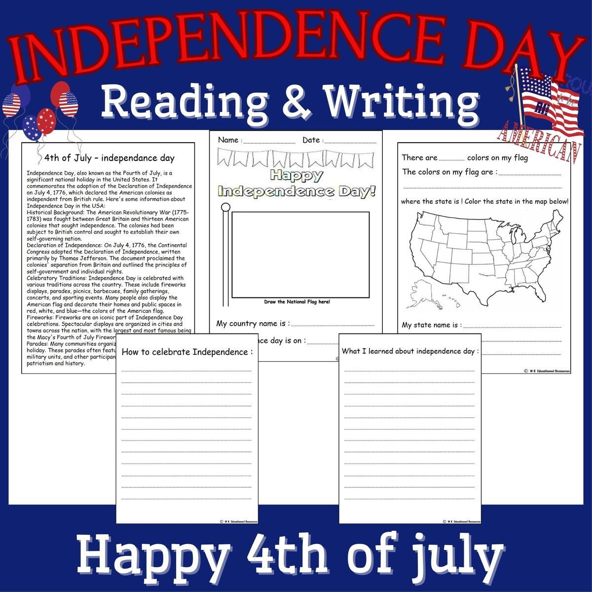 Free Independence Day Reading Writing All About 4th Of July Comprehension Made By Teachers Free Independence Day Reading Writing All About 4th Of July Comprehension Made By Teachers