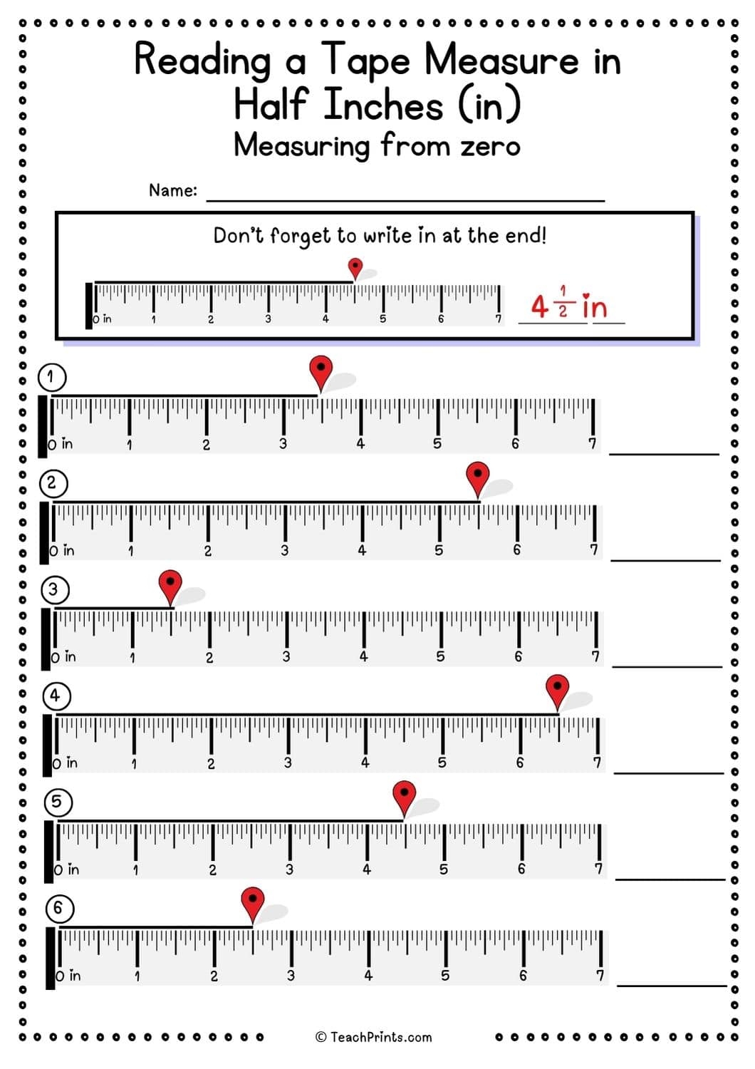 Free Measuring Tape Worksheets Teach Prints How To Read A Tape Measure In Inches FREE Cheatsheet