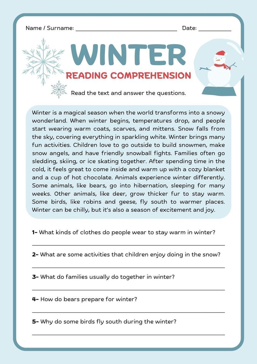 Reading Comprehension Passages 1st Through 3rd Grade Part 2 Worksheets Made By Teachers