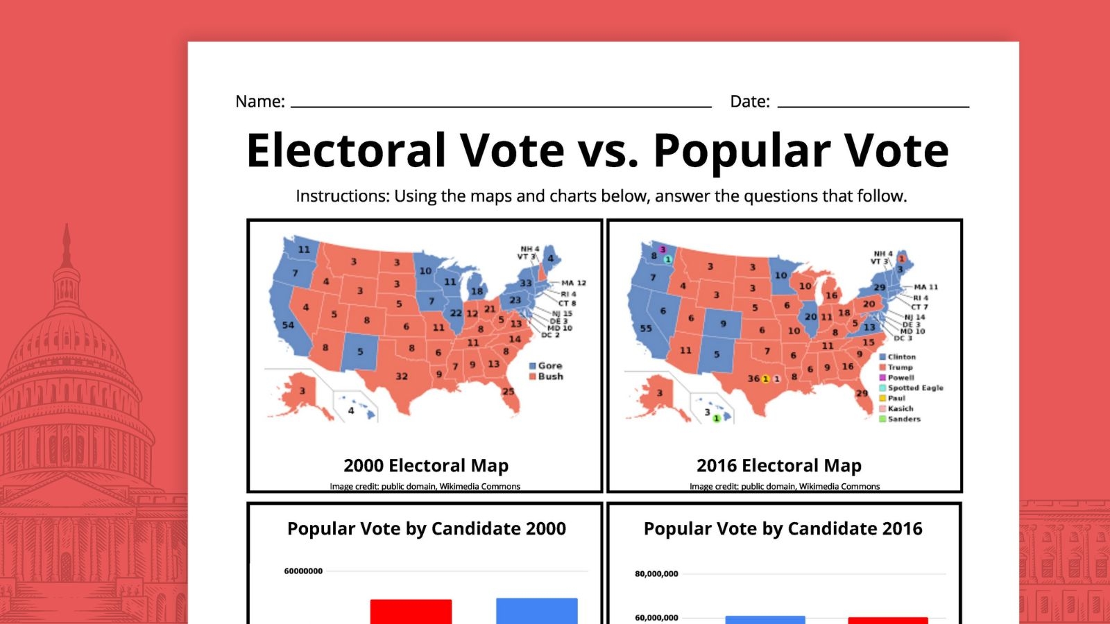 Free Printable Electoral College Worksheet Bundle Free Printable Electoral College Worksheet Bundle