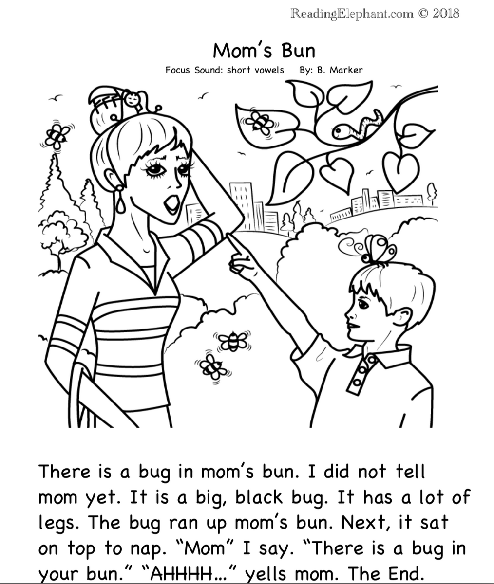 FREE Printable Kindergarten Level Books Ben Dug Mom S Bun Reading Elephant