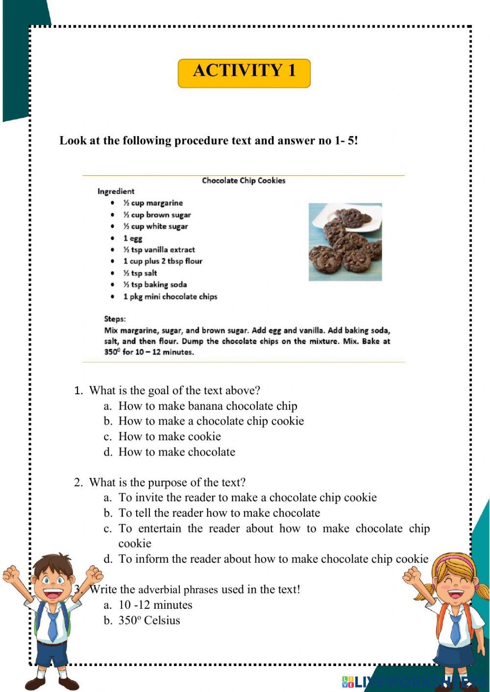 Free Procedural Text Worksheet Download Free Procedural Text Worksheet Png Images Free Worksheets On Clipart Library Procedural Text Examples Ten Reading Samples With Comprehension Etsy