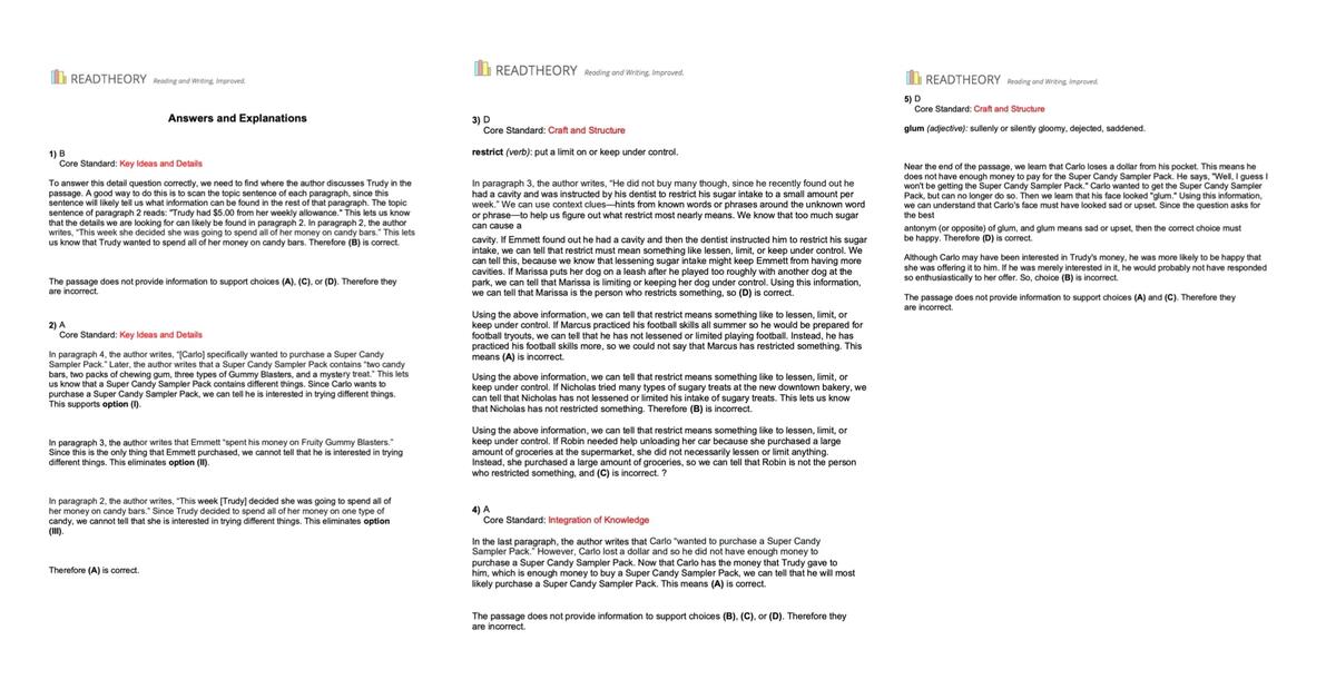 Free Reading Comprehension Worksheets For Grades 1 12 ReadTheory