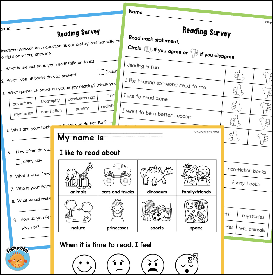 Free Reading Interest Survey For Elementary Students