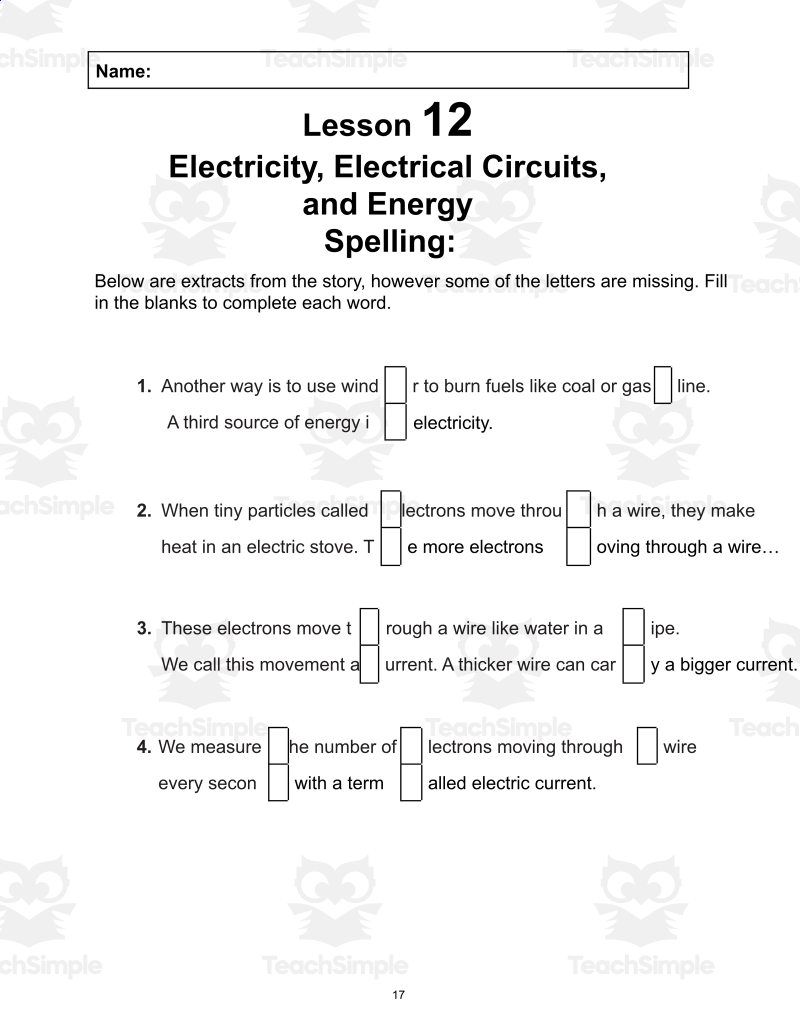 Free Reading Passage Electricity Electrical Circuits And Energy PDF By Teach Simple