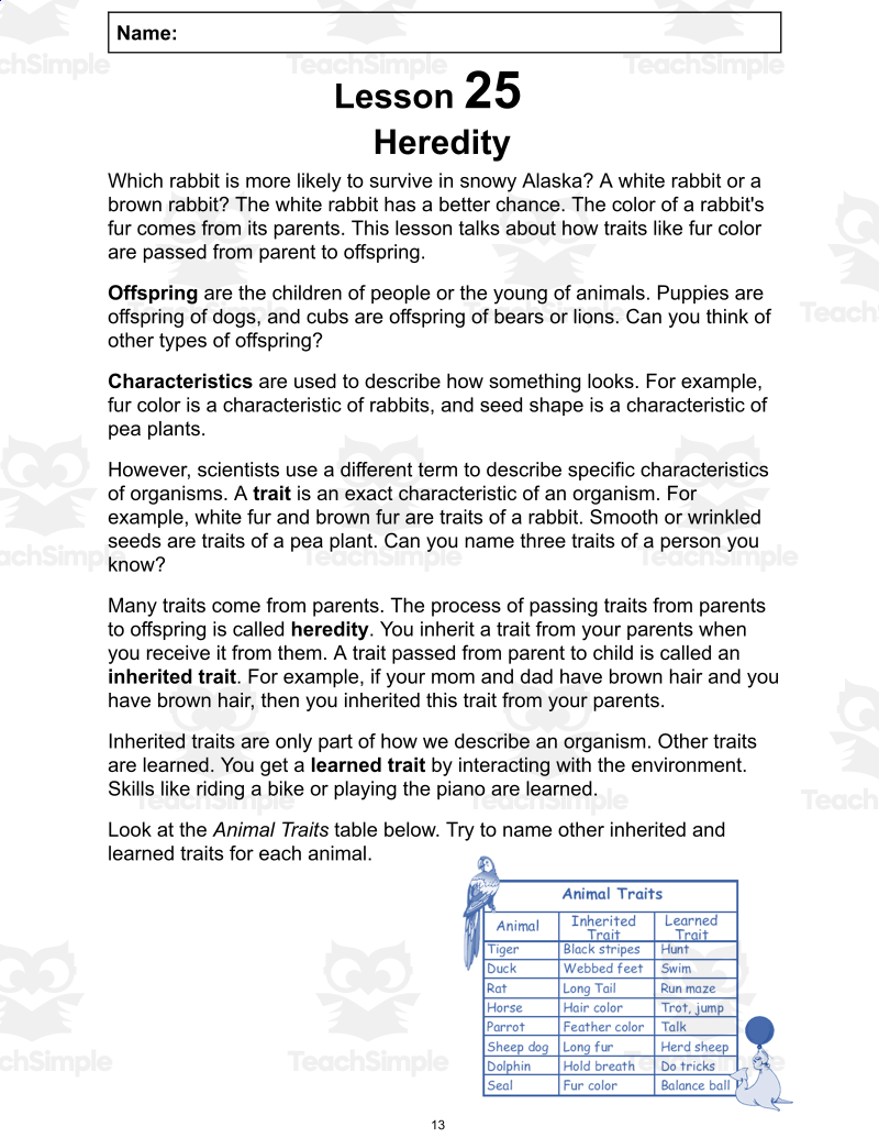 Free Reading Passage Heredity Google Docs By Teach Simple