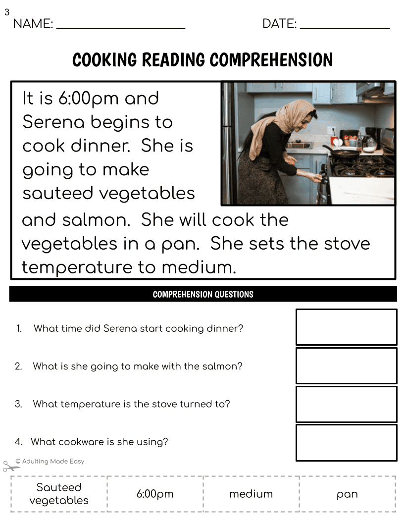FREE Simplified Reading Comprehension Worksheets Classroom Tools You Need Leveled Functional Reading Worksheets Autism Classroom Resources