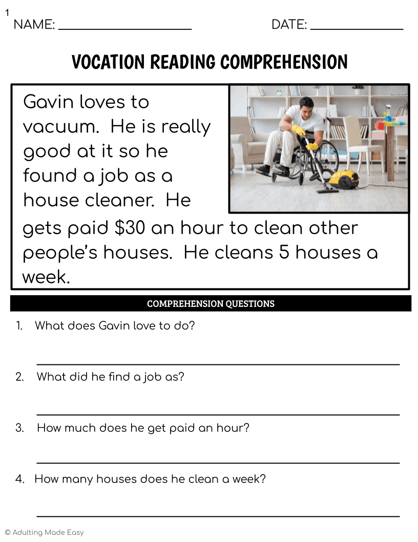 FREE Simplified Reading Comprehension Worksheets FREE Simplified Reading Comprehension Worksheets