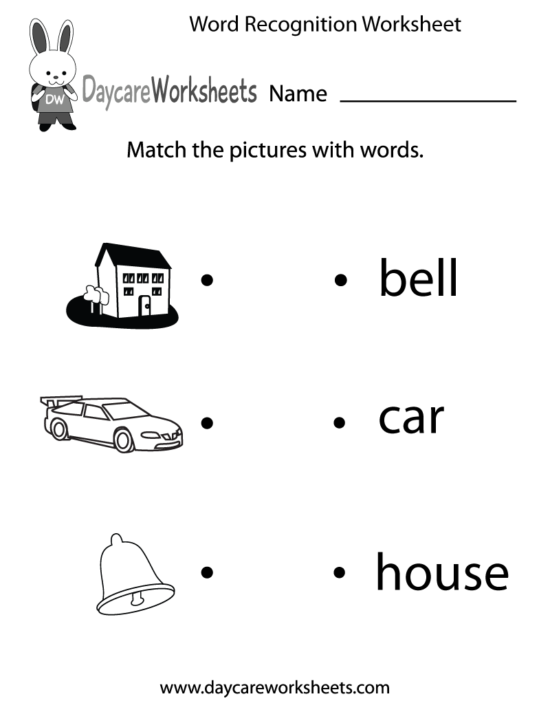 Free Word Recognition Worksheet For Preschool Reading Worksheet Free Printable Digital PDF
