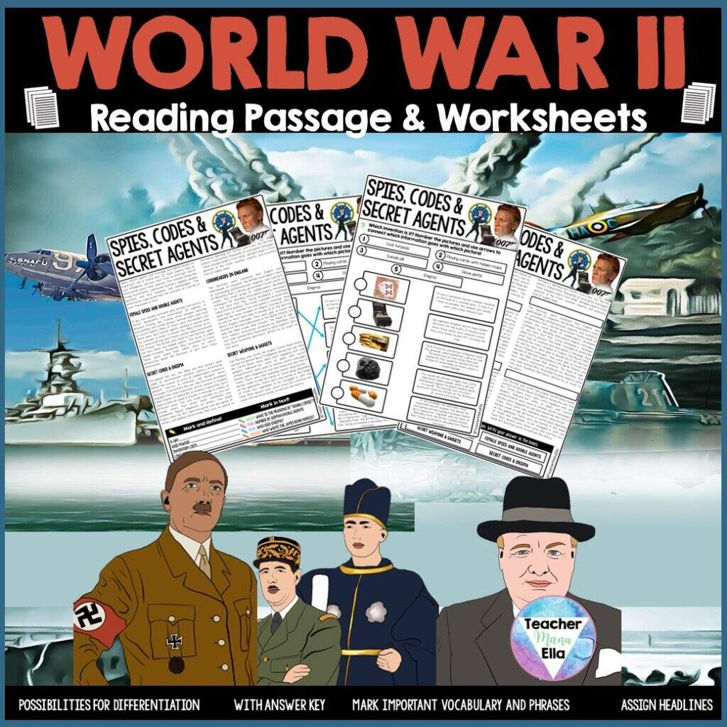 Free WW2 One Pager Worksheets And Reading Passages Teachermanuella