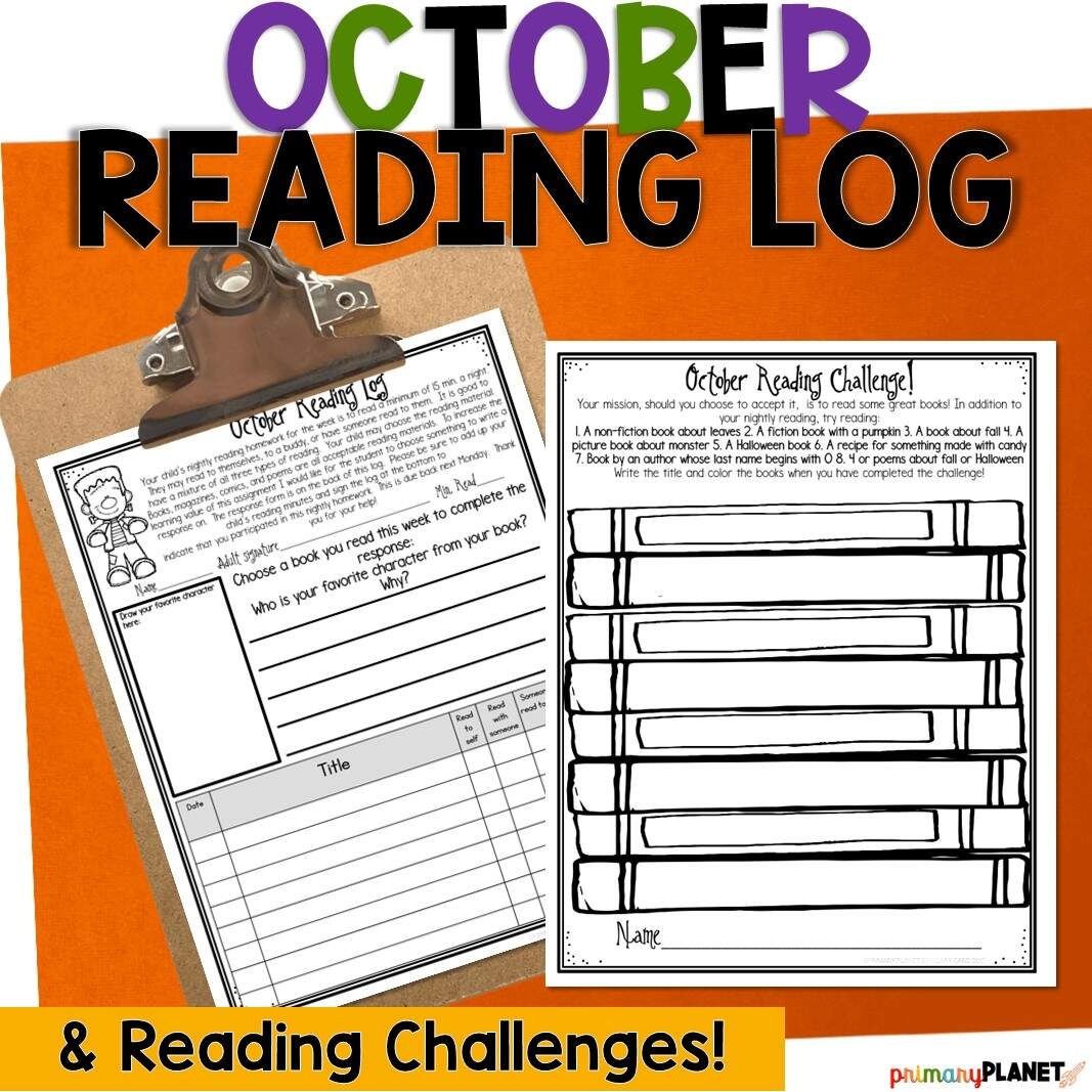 Fun October Reading Log Printable October Reading Challenges Primary Planet Fun October Reading Log Printable October Reading Challenges Primary Planet