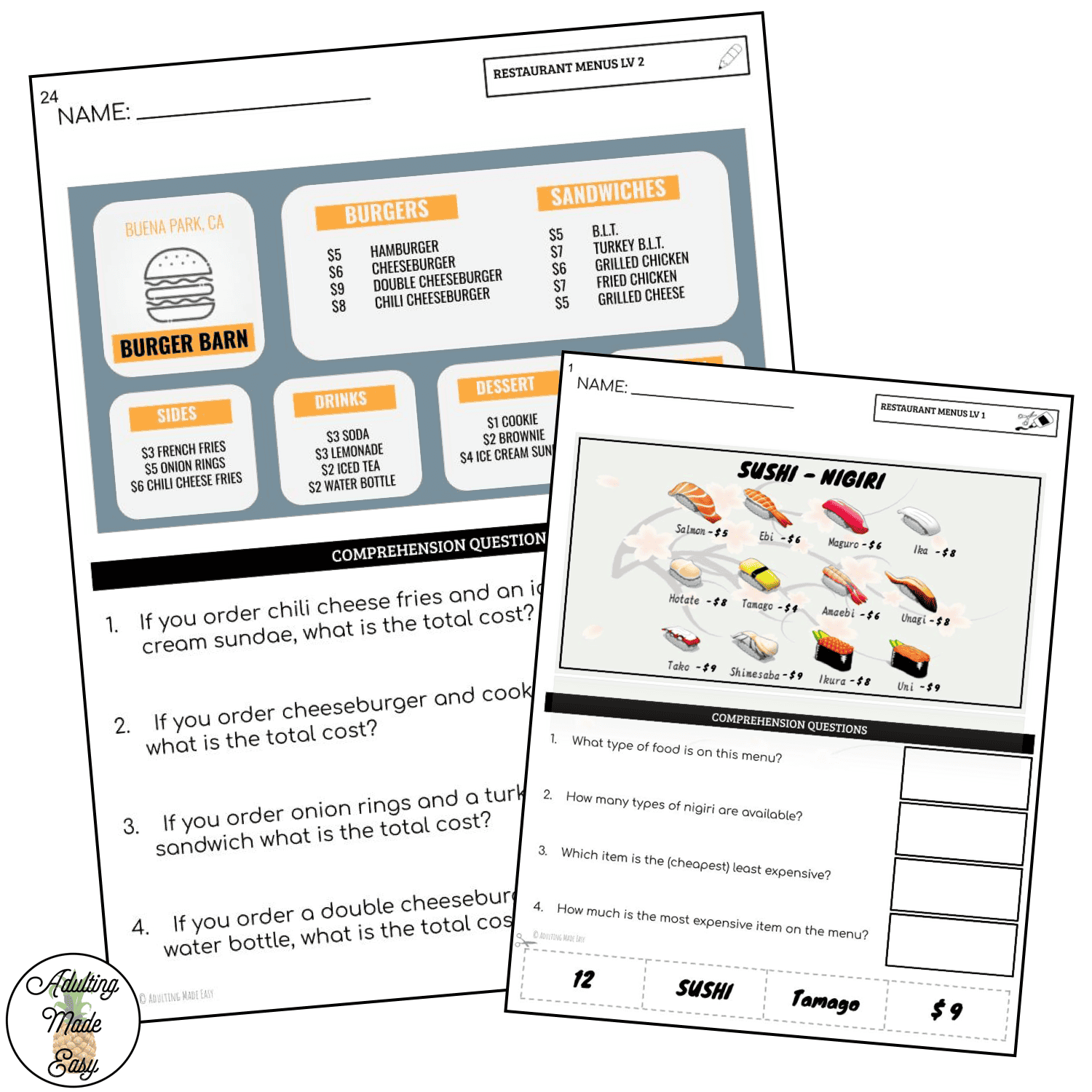 Functional Reading Life Skills Worksheets BUNDLE Functional Reading Life Skills Worksheets BUNDLE