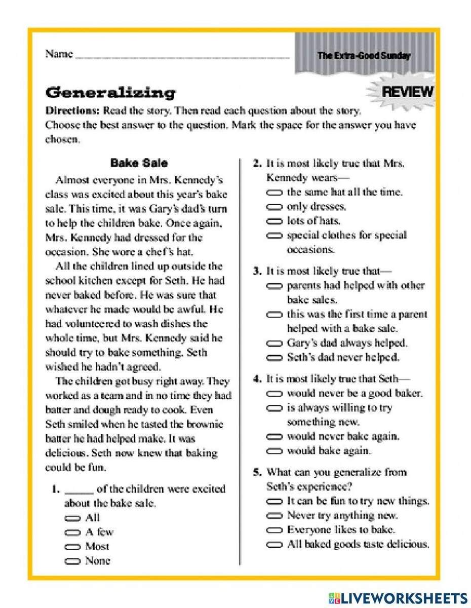 Generalizing Reading Comprehension Worksheet Worksheets Library Making Generalizations Writing English Language Arts Reading Anchor Charts School Posters Education Etsy
