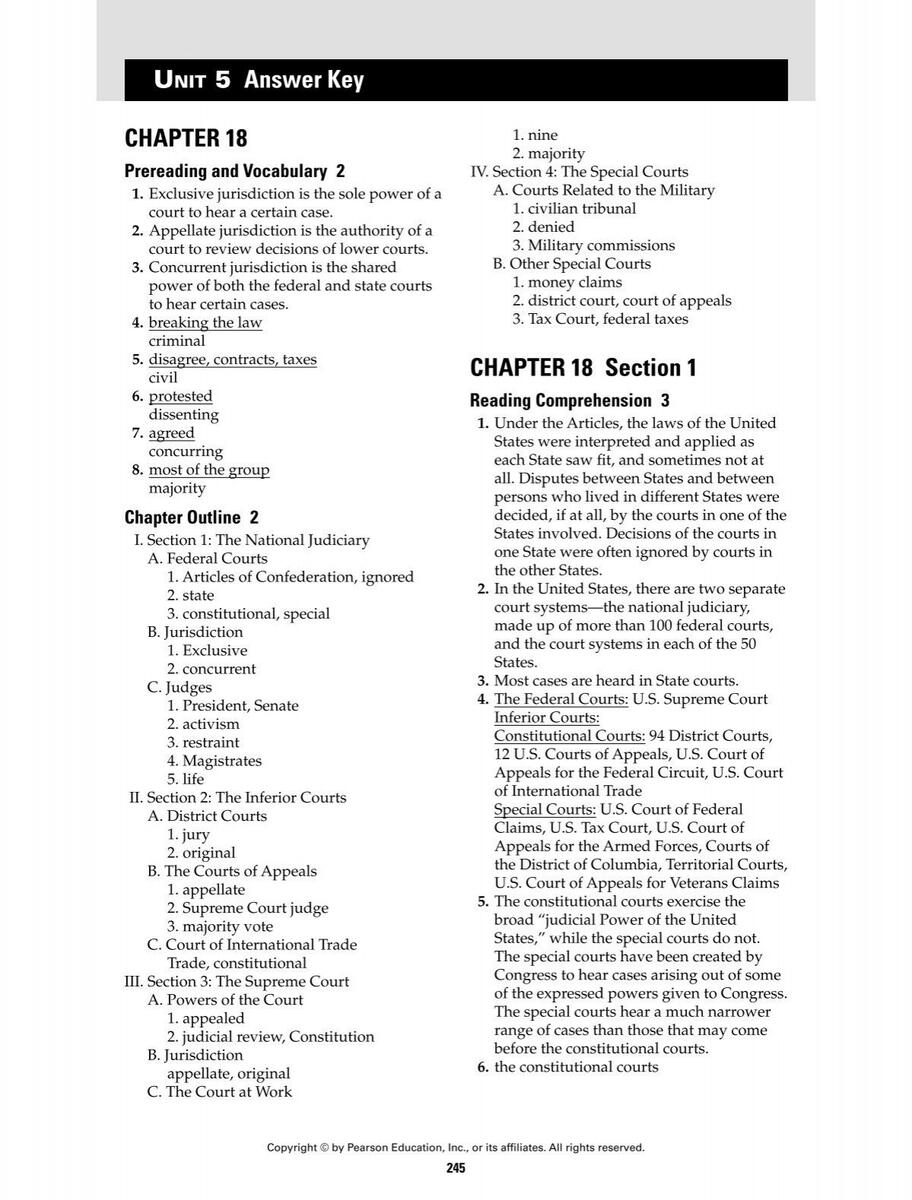 Govt Unit05 Answer Key Govt Unit05 Answer Key