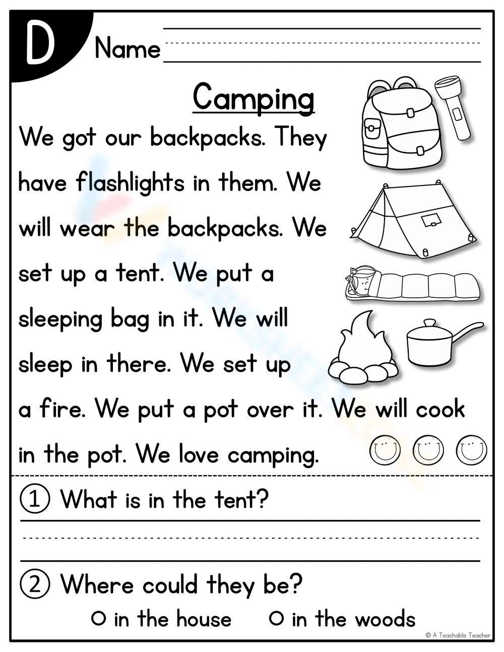Grade 1 Level Reading Worksheets