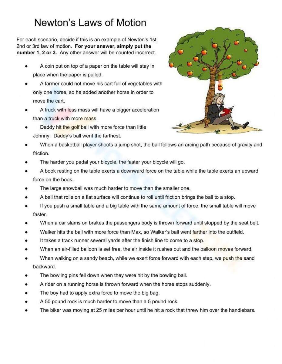 Grade 10 Newton S Laws Worksheets Printable Grade 10 Newton S Laws Worksheets Printable