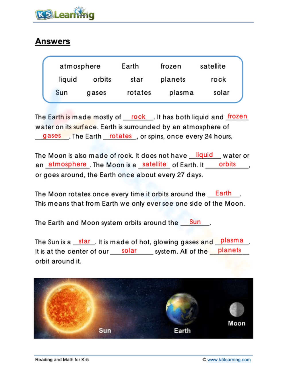 Grade 3 Solar System Worksheets Grade 3 Solar System Worksheets