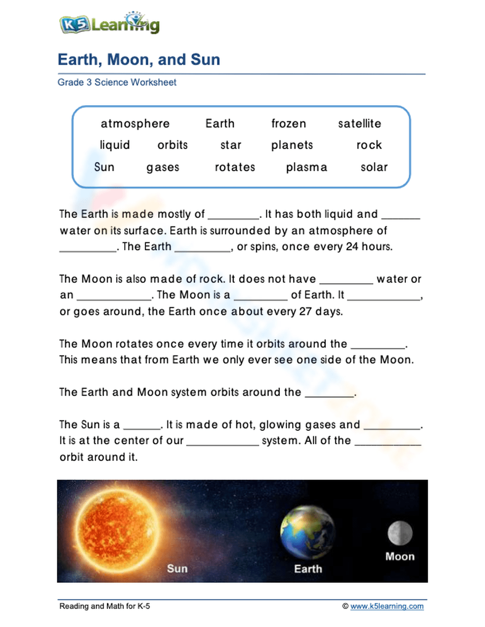 Grade 3 Solar System Worksheets Grade 3 Solar System Worksheets