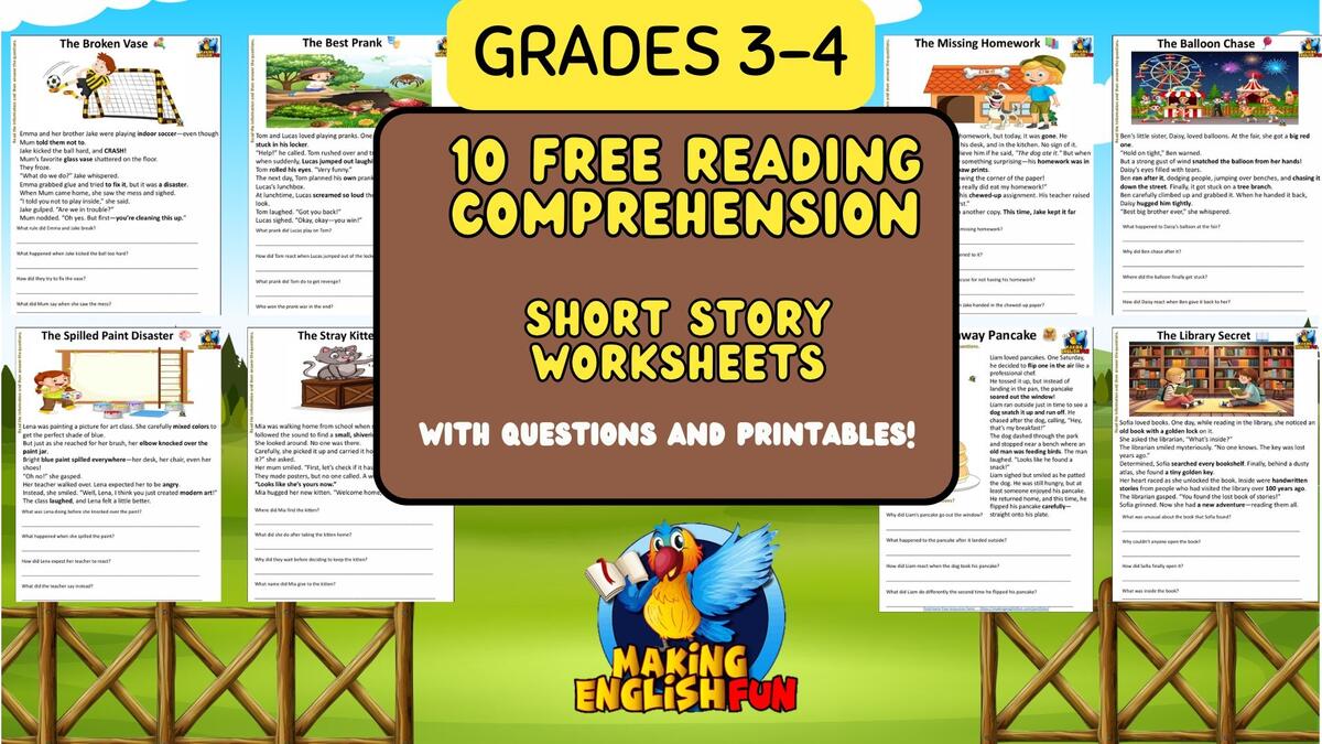 Grade 4 Reading Comprehension Short Stories Free Printable PDFMaking English Fun Grade 4 Reading Comprehension Short Stories Free Printable PDFMaking English Fun