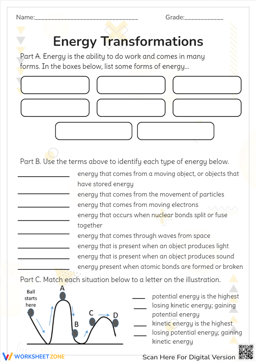 Grade 5 Forms Of Energy Worksheets Printable Energy Transformations Worksheet With Renewable Energy Flying Colors Science