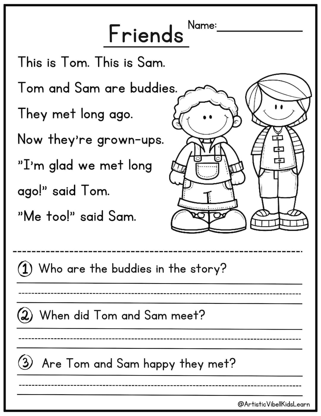 Grade Short English Texts 100 First Grade Reading Comprehension Passages Worksheets