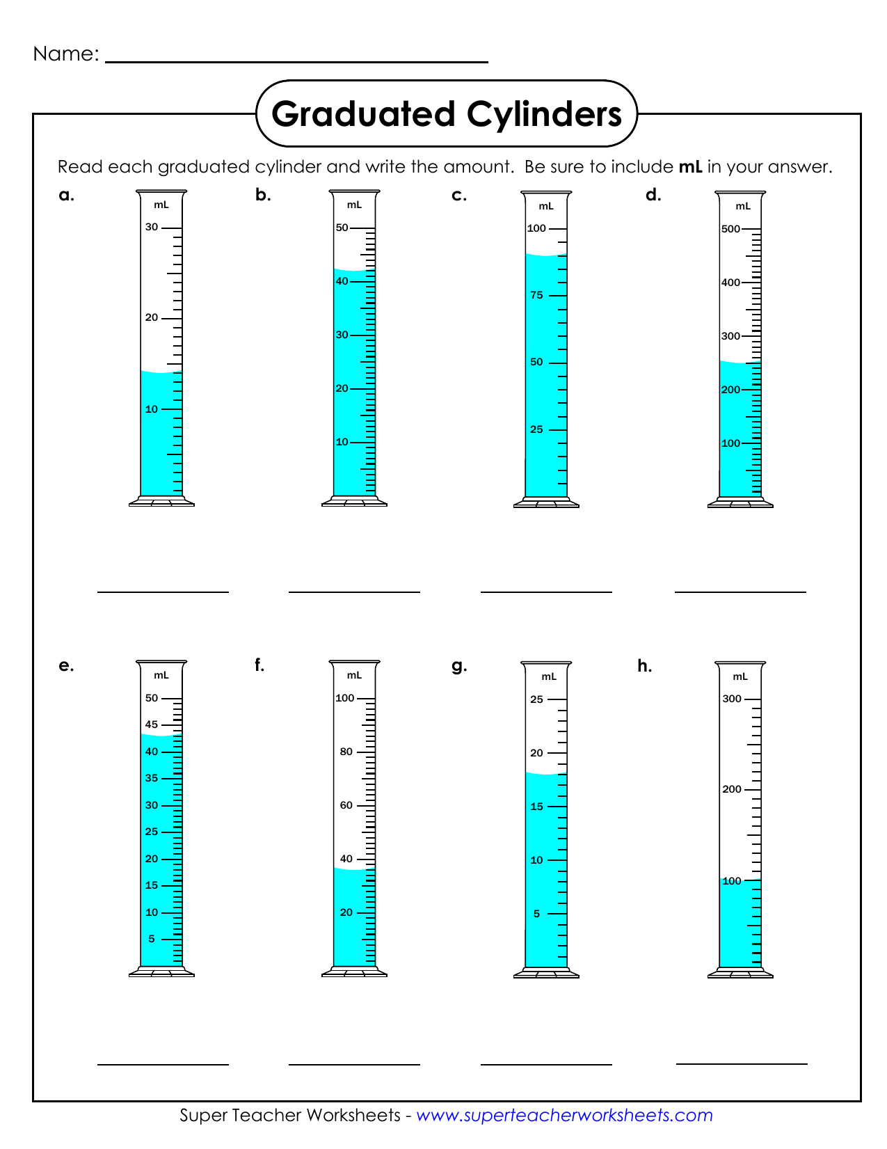 Graduated Cylinder Worksheet Reading Measurements Graduated Cylinder Worksheet Reading Measurements
