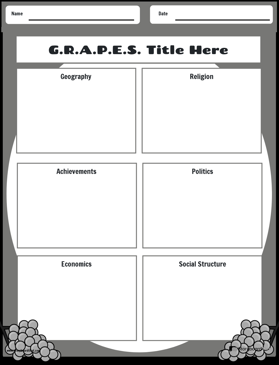 GRAPES Worksheets Create Customize With Storyboard That