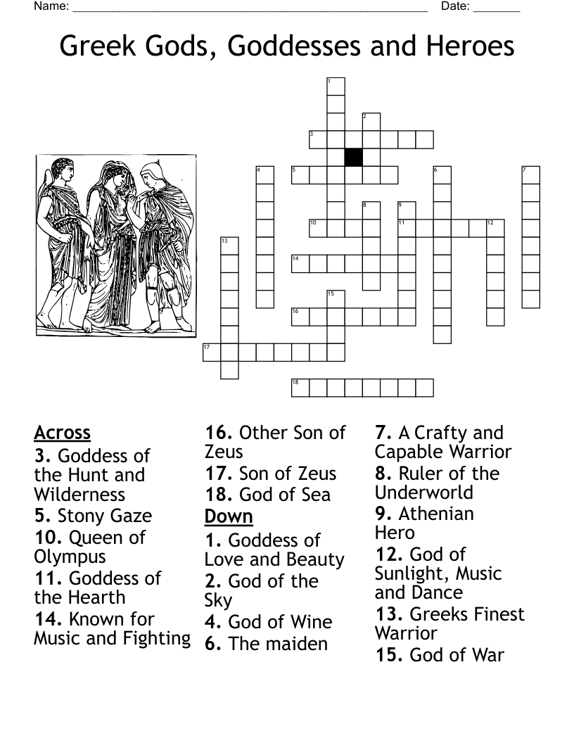 Greek Gods And Goddesses Word Search WordMint Greek Gods And Goddesses Word Search WordMint