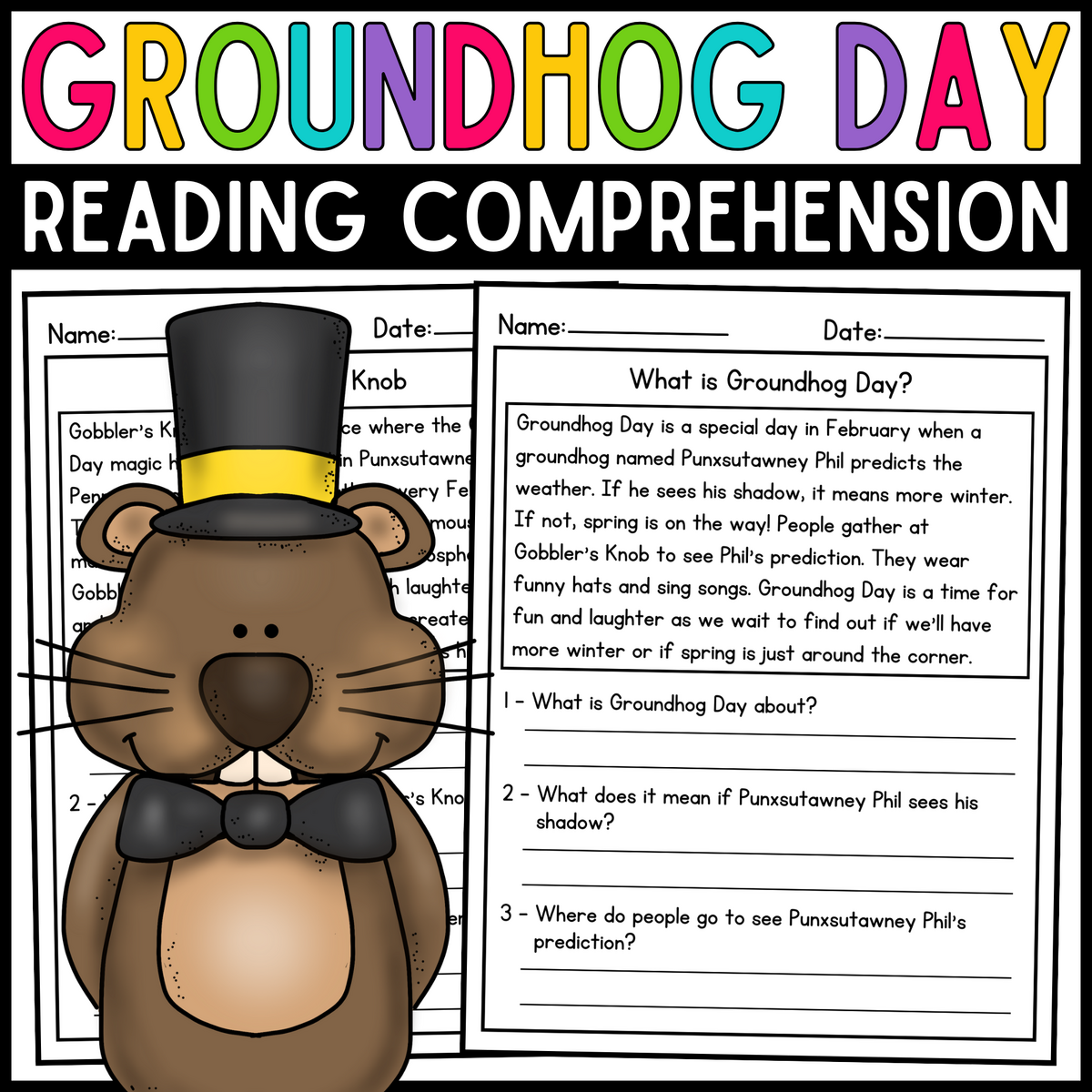 Groundhog Day Reading Comprehension Passages Groundhog Day Activities Made By Teachers