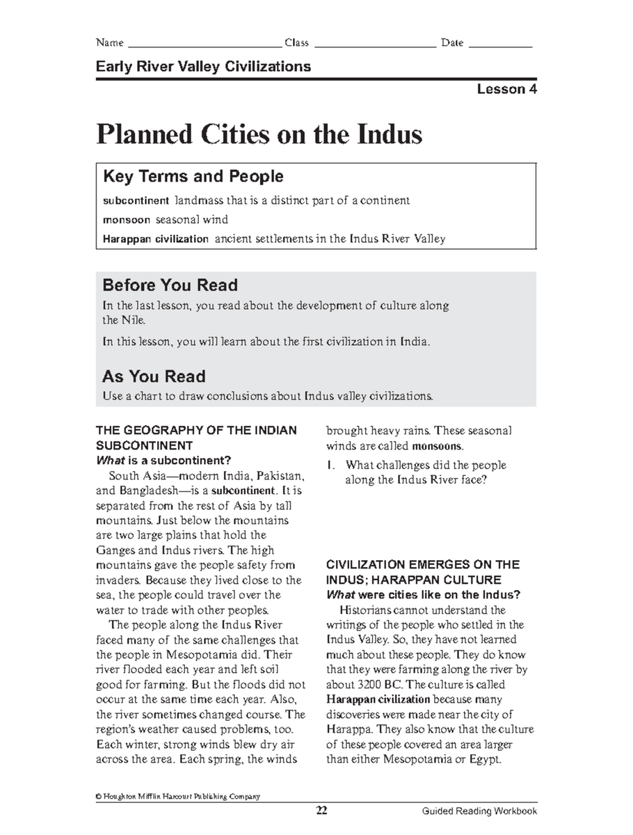 GRW M02 Lesson 4 Planned Cities Of The Indus River Civilization Studocu