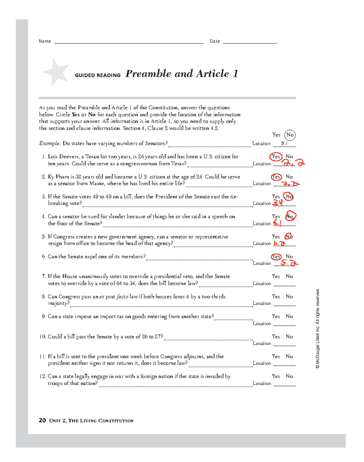 Guided Reading Preamble And Articles 1 3 Of The Constitution ASAN 02 Studocu