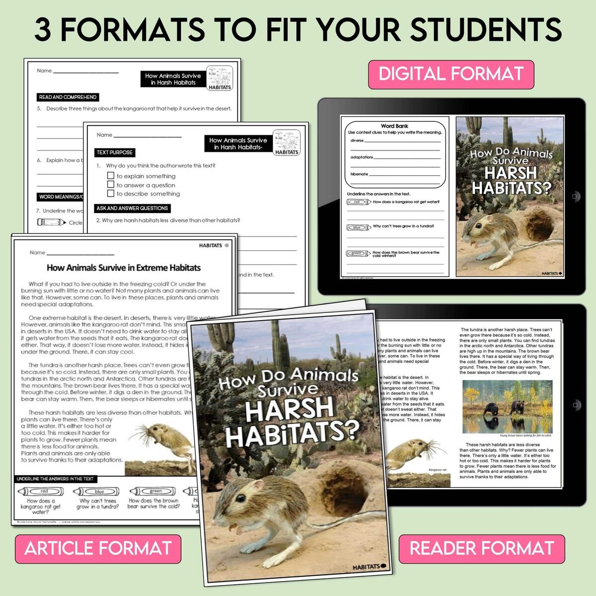 Habitats And Ecosystems Reading Comprehension Passages Around The Kampfire Habitats And Ecosystems Reading Comprehension Passages Around The Kampfire