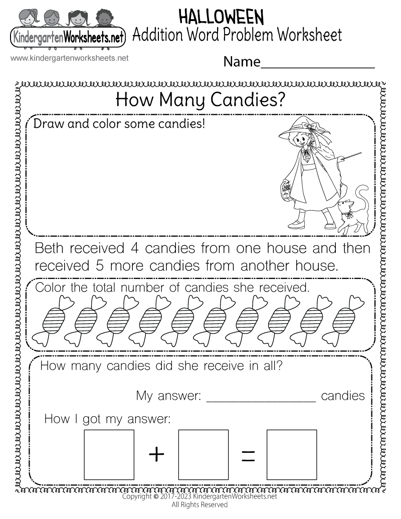 Halloween Addition Word Problem Worksheet Free Printable Digital PDF Halloween Addition Word Problem Worksheet Free Printable Digital PDF